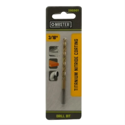 3/16 x 3-1/2 In. High-Speed Steel Drill Bit, Titanium Nitride Coated