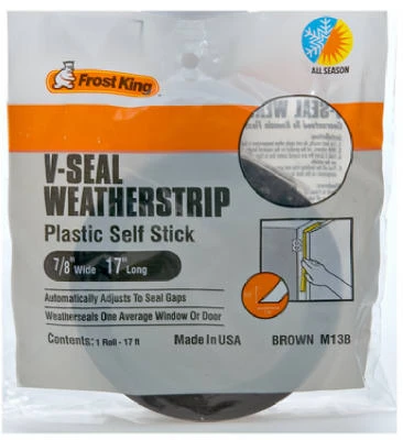 V-Seal Weatherstrip Tape, Brown, 7/8 In. x 17 Ft.
