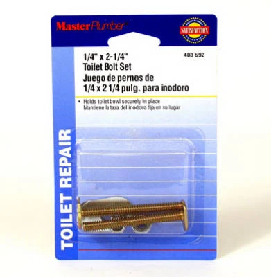 Toilet Bolt Set, 1/4 x 2-1/4 In.
