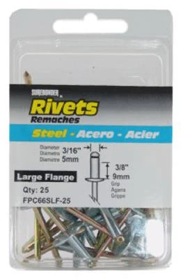 25-Pack Steel Medium-Large Snowmobile Rivets