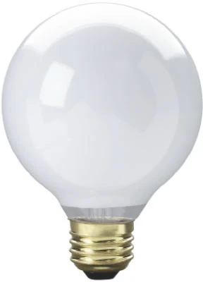 Vanity Globe Light Bulb, White, 25-Watts