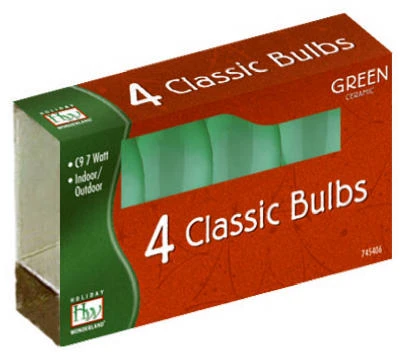 4‑Pack C9 Green Ceramic LED Bulb – Energy‑Saving Replacement