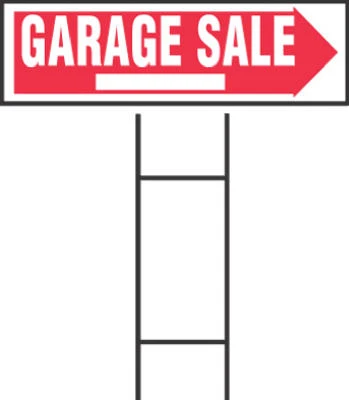 The Hillman Group 6-inch X 24-inch Red & White Garage Sale Sign - Corrugated Plastic