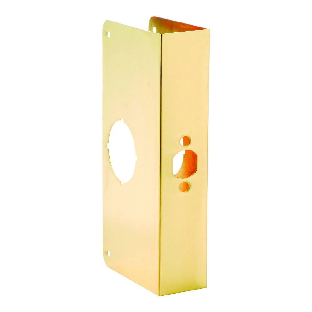 Brass Door Reinforcer, 9 x 1-3/4 In. Thick