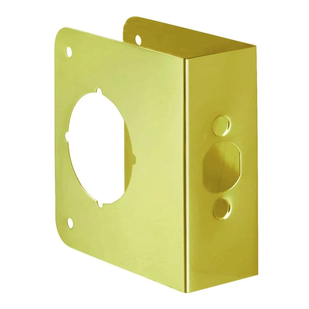 Brass Door Reinforcer, 4-1/2 x 1-3/4 In. Thick