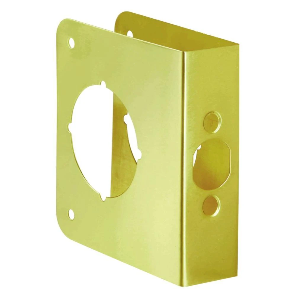 Brass Door Reinforcer, 4-1/2 x 1-3/8 In. Thick