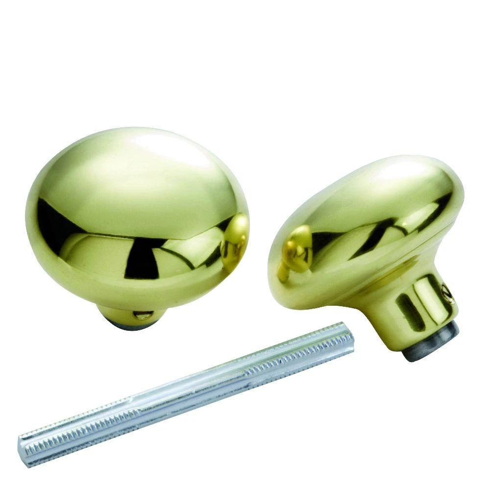 Door Knob Set, Brass, 2-Pk.