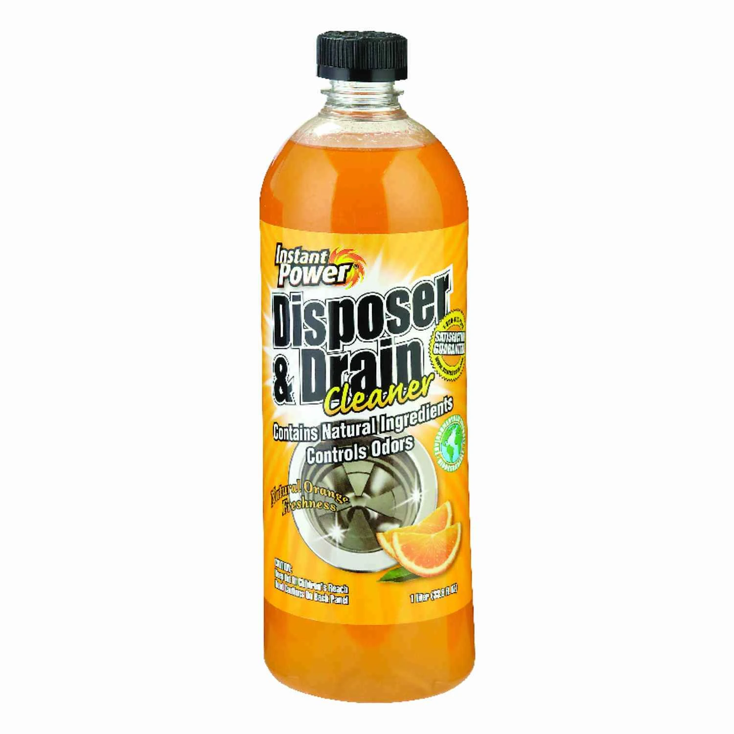 Instant Power Disposer Freshener & Cleaner, Orange Scent, 1-Liter