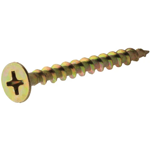 Wood Screws, Phillips Head, Zinc & Yellow Dichromate, 3-In. x #8, 5-Lbs.