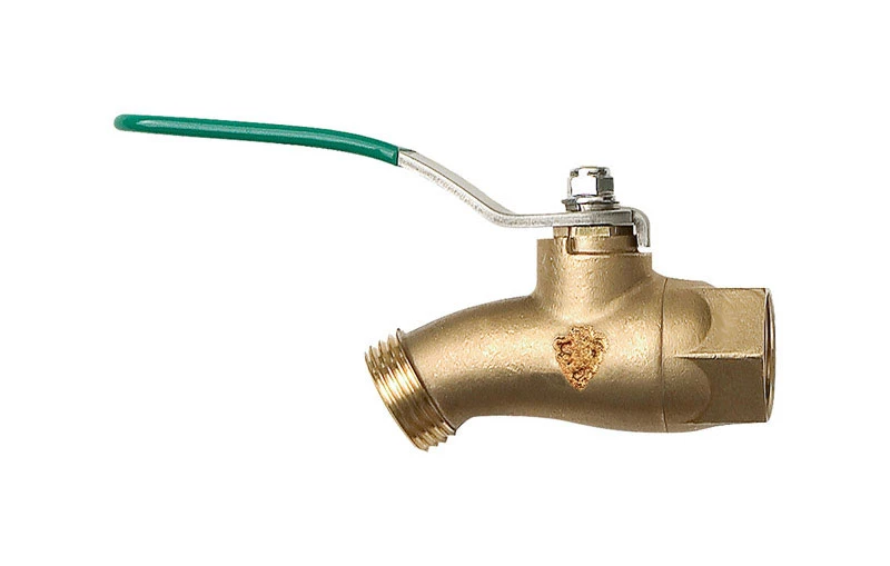 No-Kink Ball Valve, Quarter Turn, Lead-Free, 1/2 FIP x 3/4 In. Hose Thread