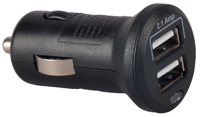 12v Dual Usb Black Car Charger - Mini 2-port Auto Power Outlet