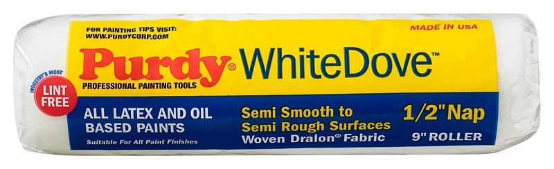 White Dove Paint Roller Cover, 9 x 1/2 In. Nap