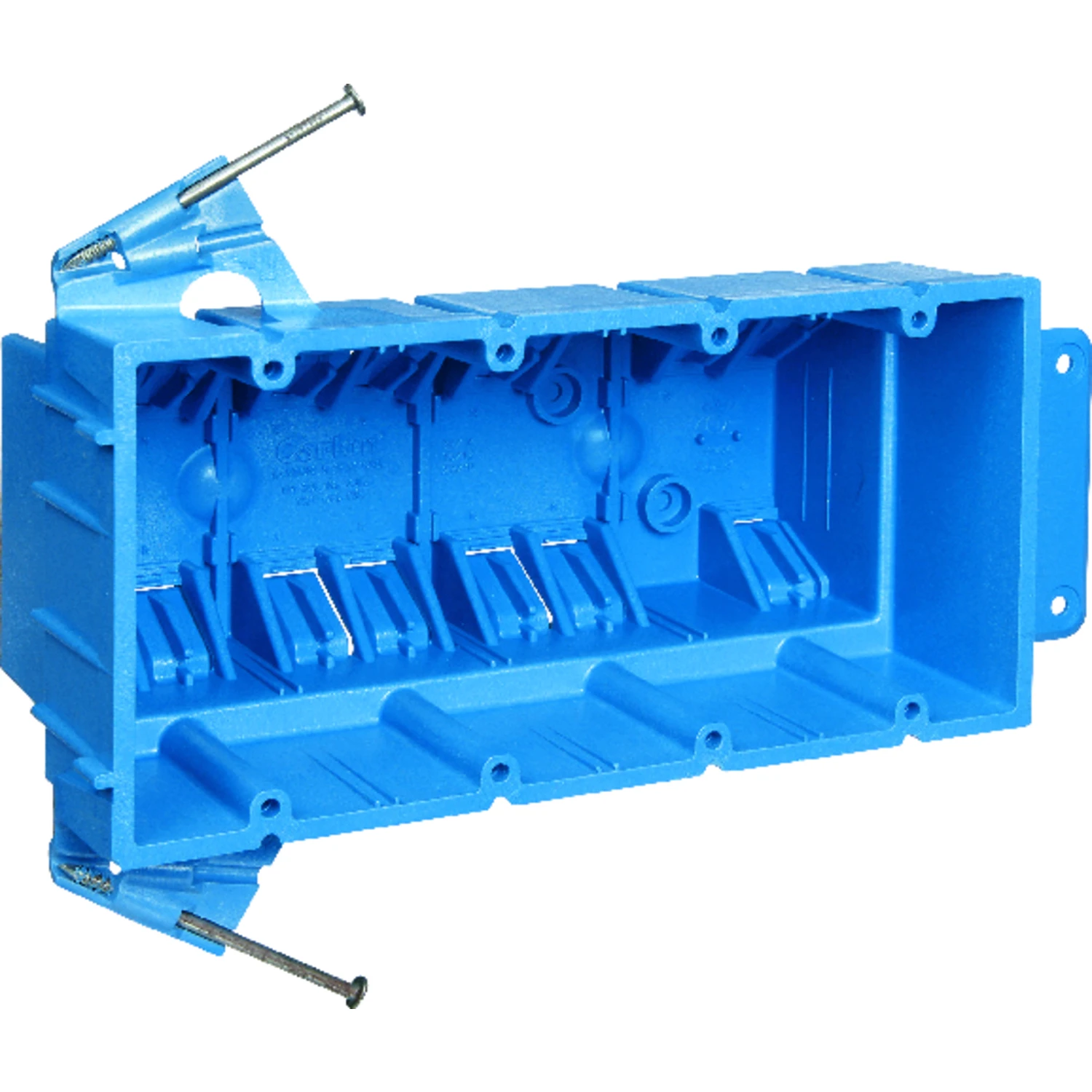 SuperBlue 4 Gang New Work Electrical Wiring Box, Hard Body