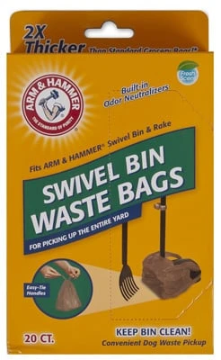 Dog Waste Bags, For Bin & Rake, 20-Ct.