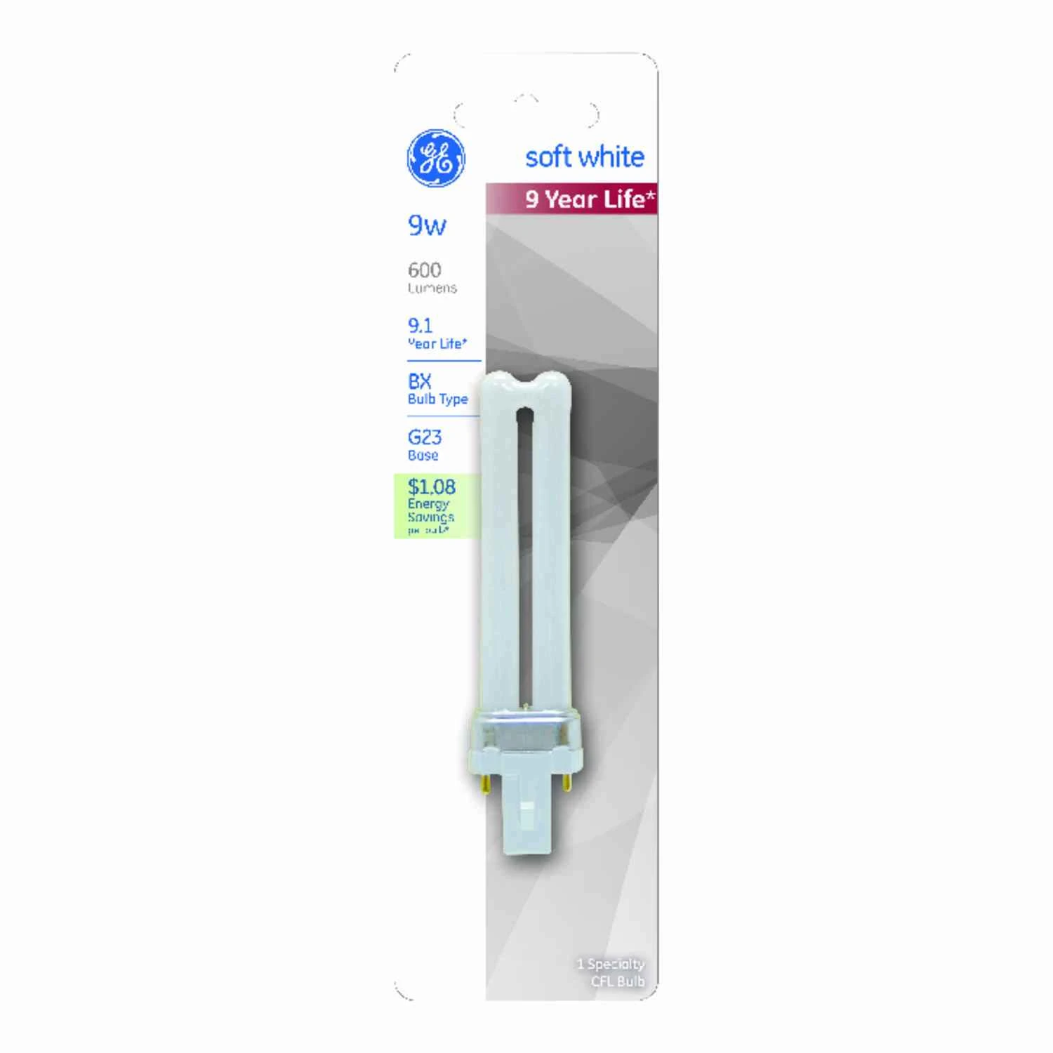 Compact Fluorescent Light Bulb, White, 9 Watt