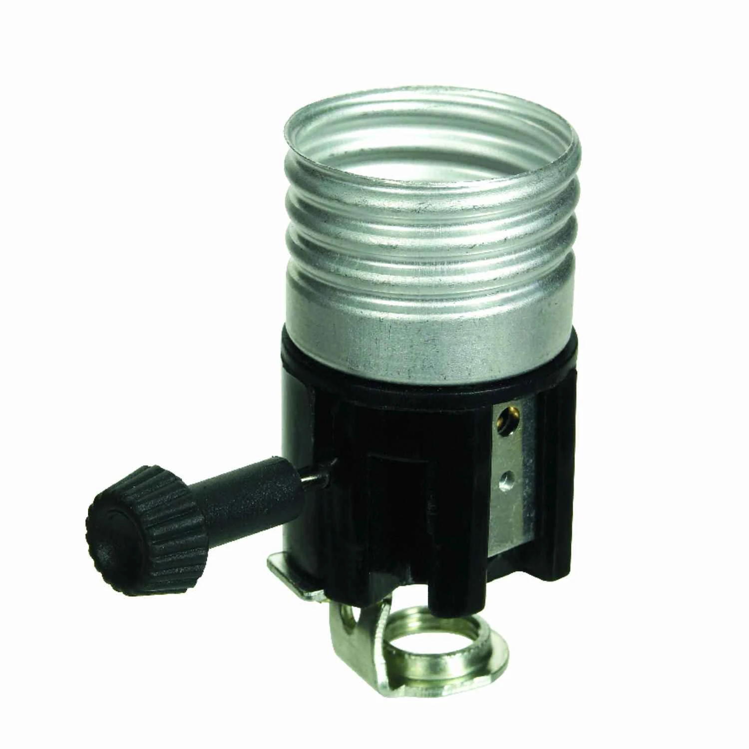 Pass & Seymour Incandescent 3-Way Metal Shell Lampholder with Hickey, 250-Watt, 250-Volt