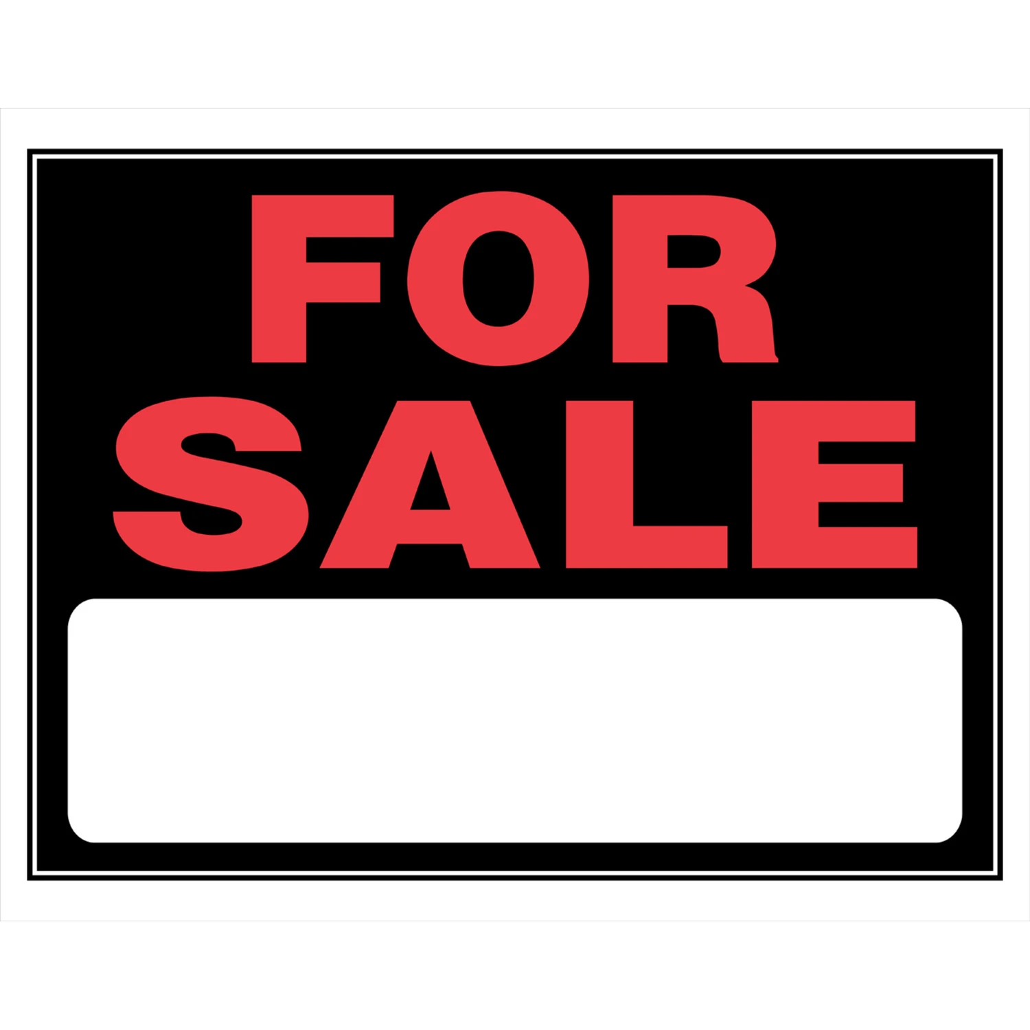 For Sale Sign, Black and Red, 15 x 19-In.