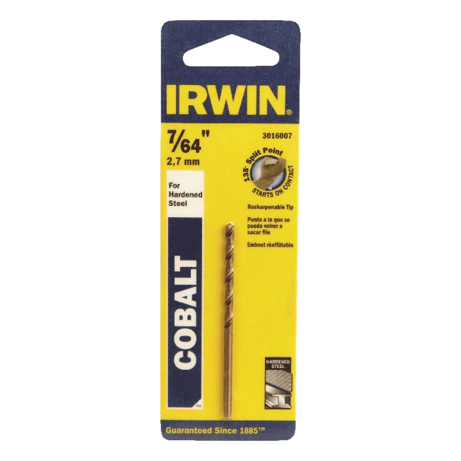 Cobalt Steel Drill Bit, 7/64-In.
