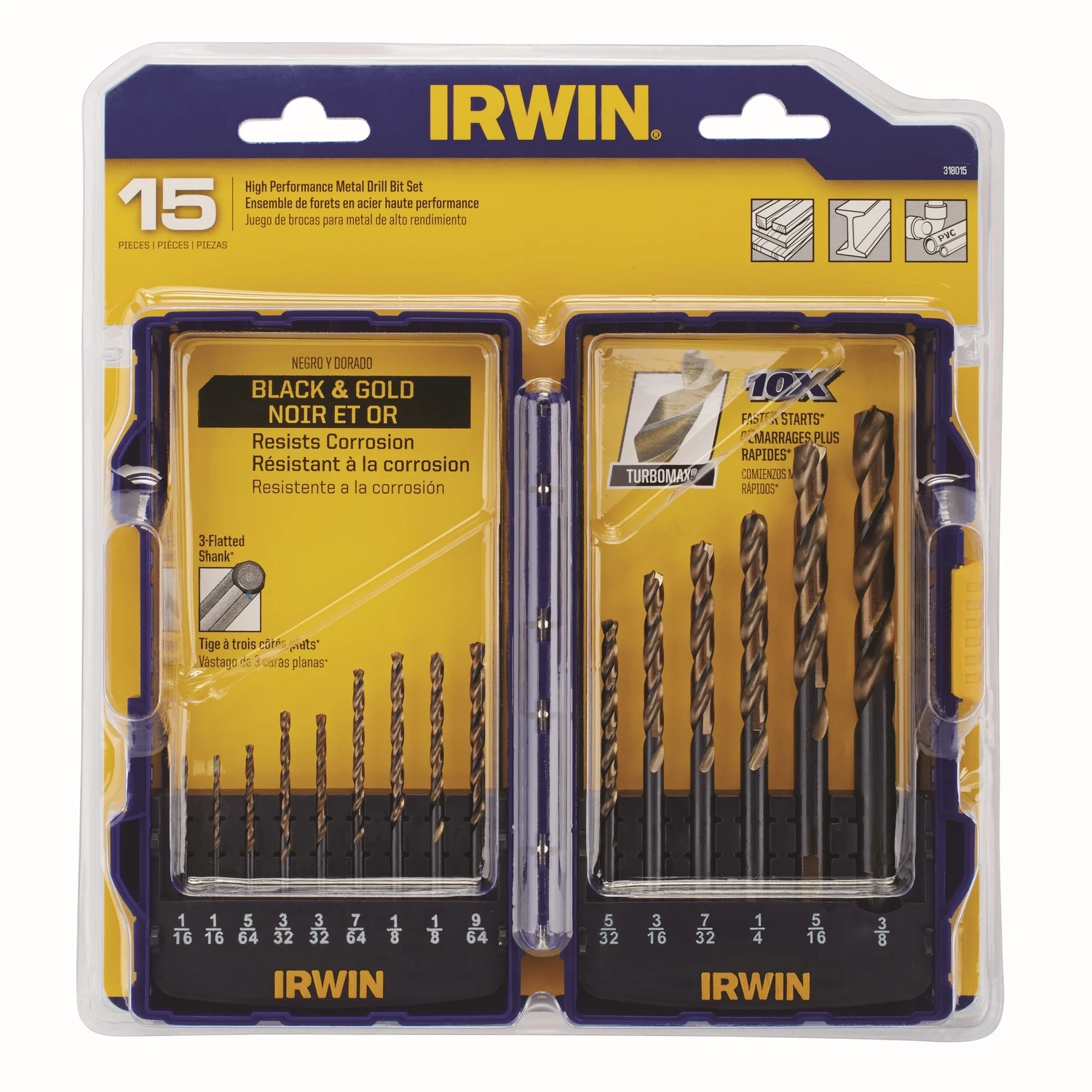 Turbomax Drill Bits, 15-Pc.Set
