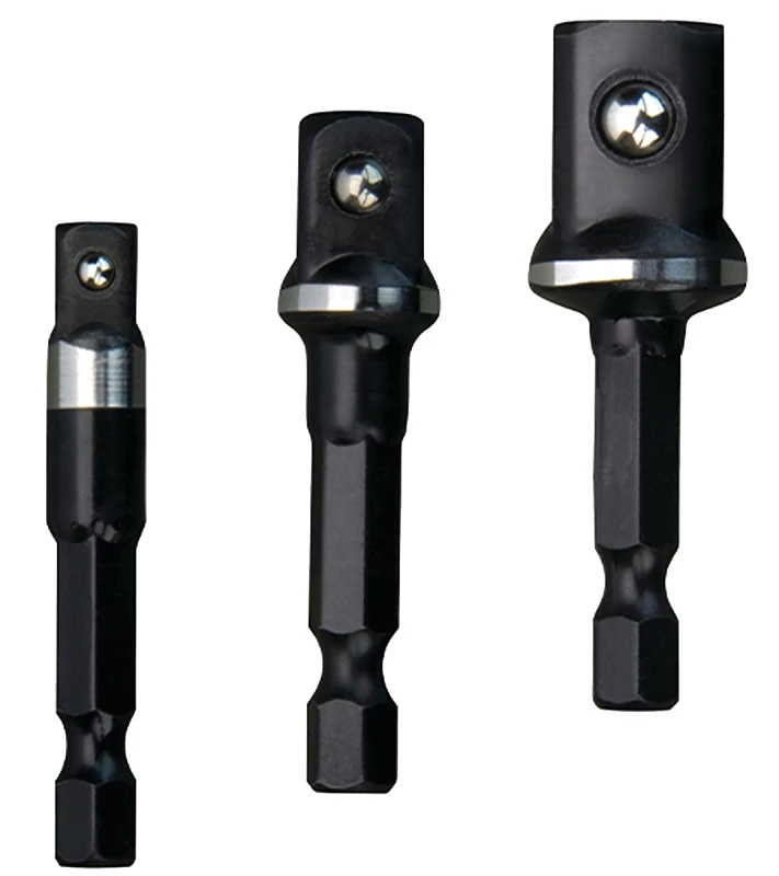 Shockwave 3 Piece Socket Adapter Set, 1/4 In, 3/8 In, 1/2 In