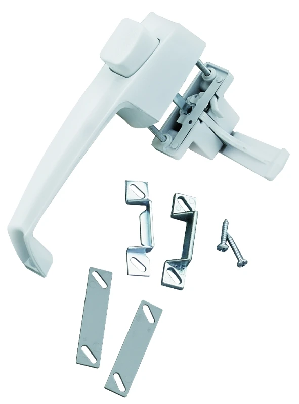 Push Button Door Latch, Out Swinging, White