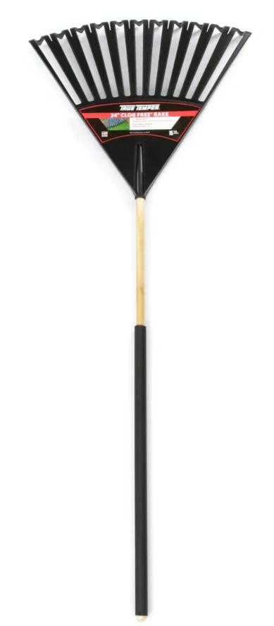 24-inch Clog-free Poly Leaf Rake With 48-inch Handle