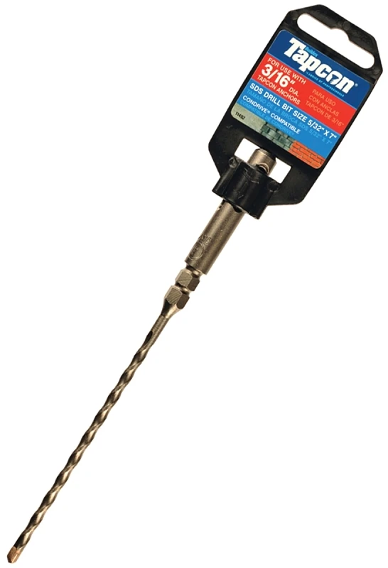 Drill Bit, SDS Shank, Percussion Bit, Carbide, 5/32 x 7 In.