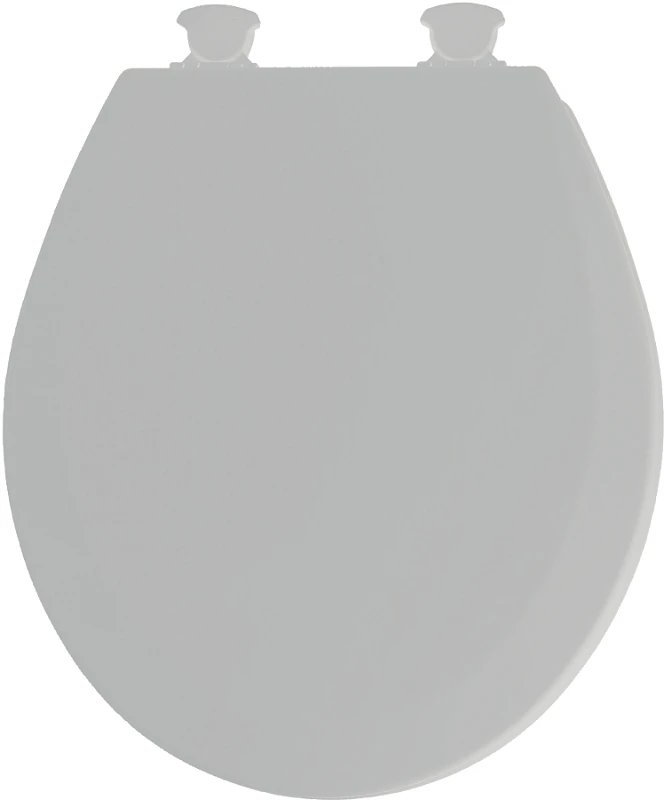 Round Molded Wood Toilet Seat, Easy-Clean & Change Hinge, STA-TITE, Silver