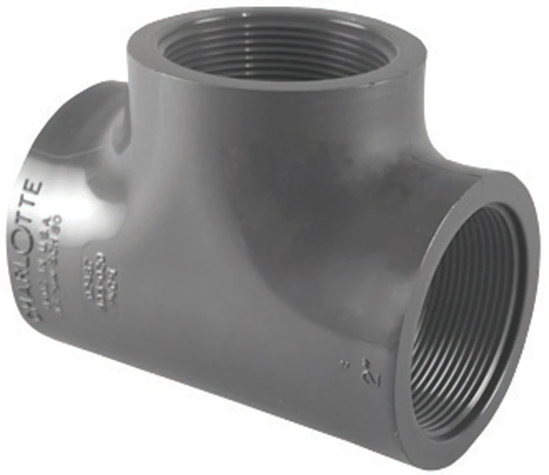 Schedule 80 PVC FPT x FPT x FPT Tee, 1-1/4 In.