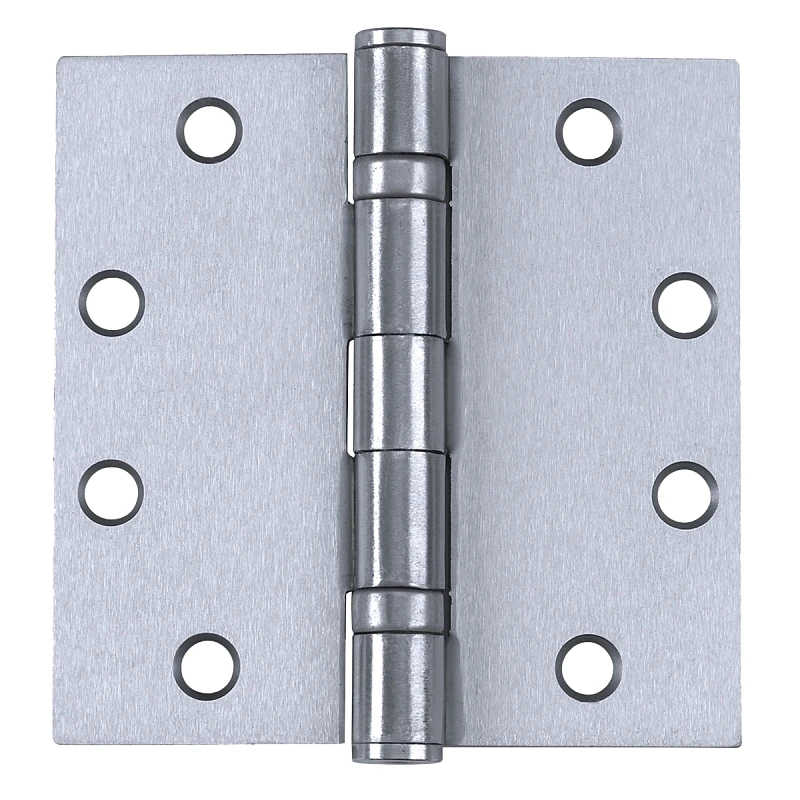 Door Hinges, Satin Chrome, 4.5 x 4.5 In. 3-Pk.