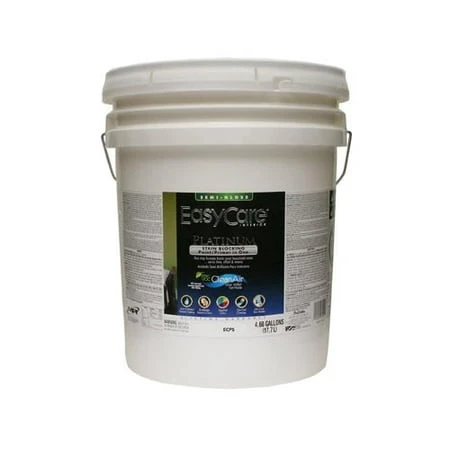 Platinum Interior Paint & Primer + Stain Blocker, Pure White Pastel Base Semi-Gloss Latex, 5 Gallons