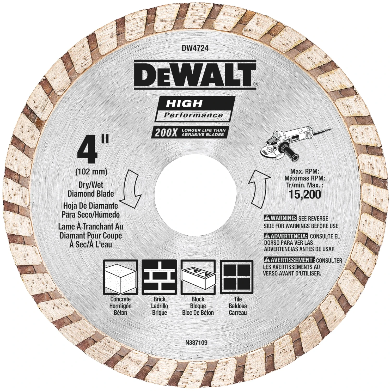 High-Performance Masonry Blade, 4 In.