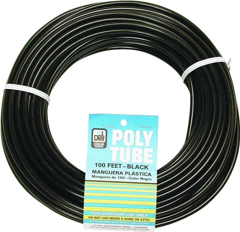 Evaporative Cooler Poly Tube, Black, 1/4-In. OD x 100-Ft.