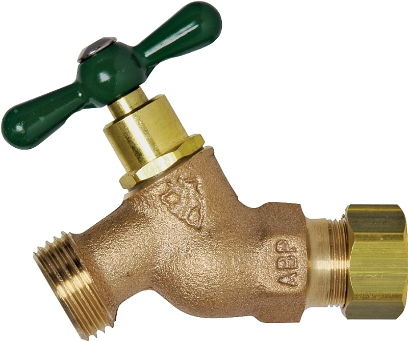 No-Kink Straight Hose Bibb, Lead-Free, 1/2 In. Compression x 3/4 In. Hose Thread