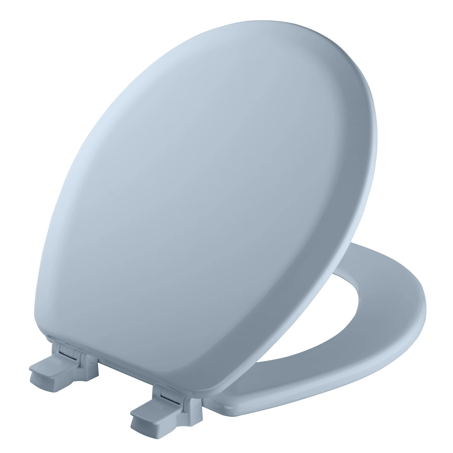 Round Molded Wood Toilet Seat, Easy-Clean & Change Hinge, STA-TITE, Sky Blue