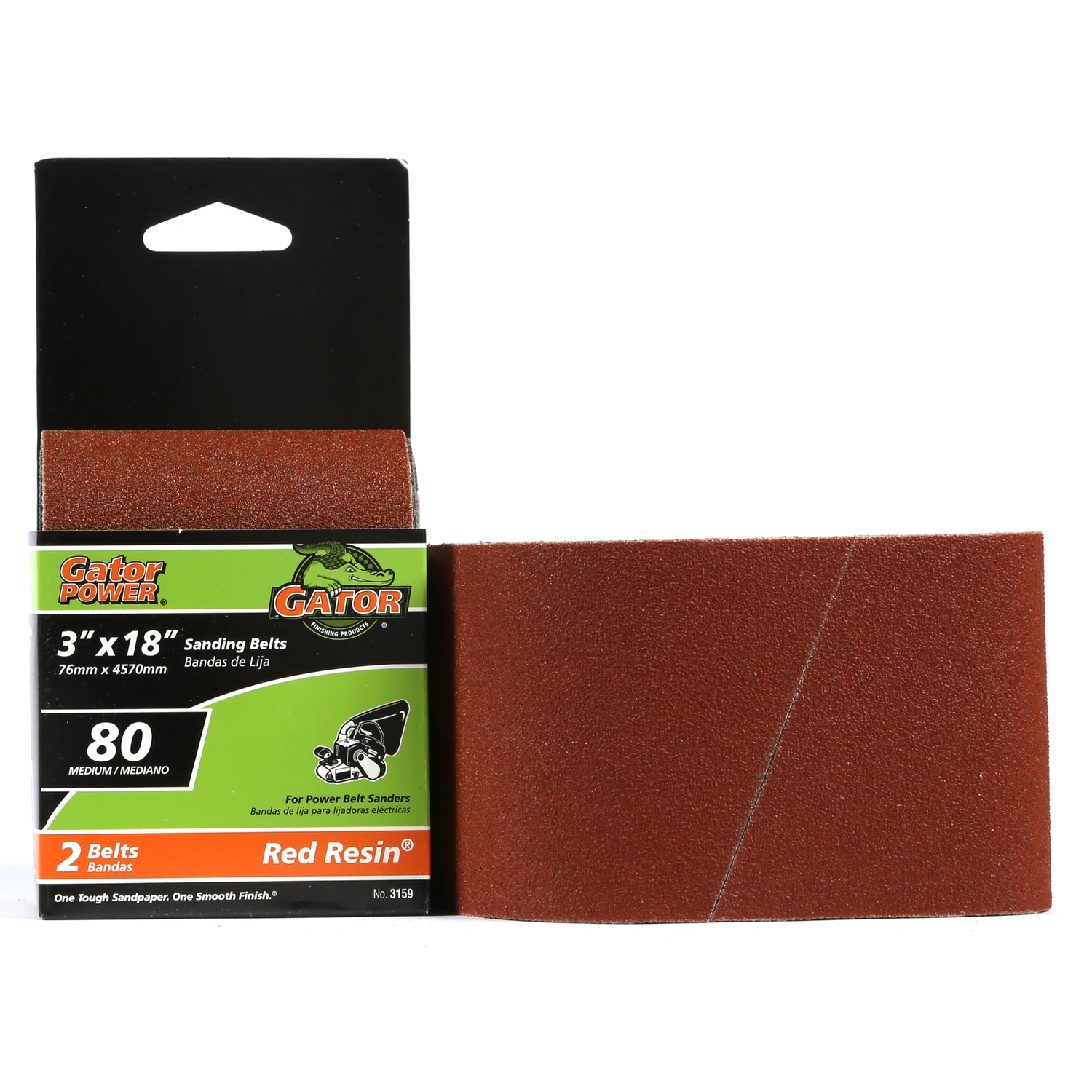 Sanding Belts, Aluminum Oxide, 80-Grit, 3 x 18 In., 2-Pk.