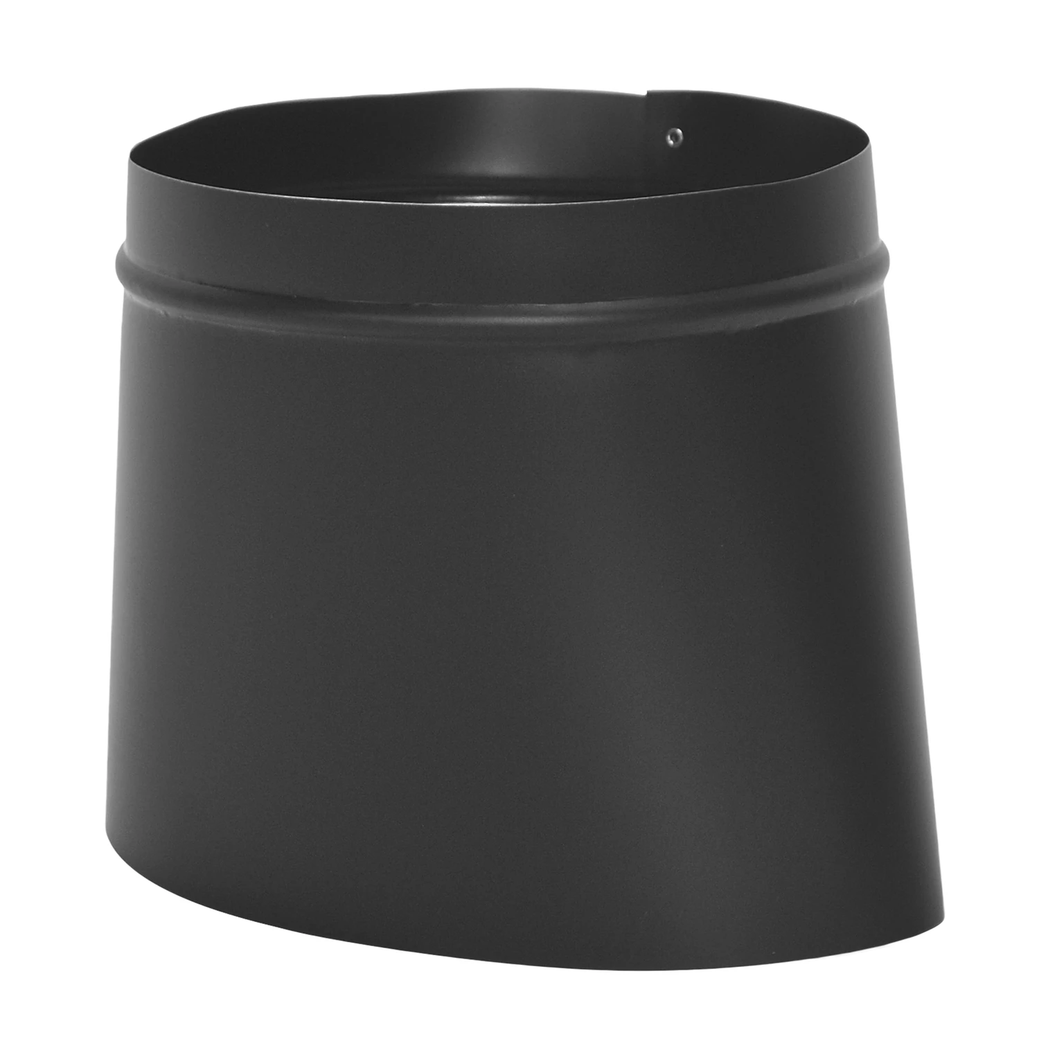 Black Stove Pipe Reducer, 24 Gauge, 7 In. Oval x 6 In.