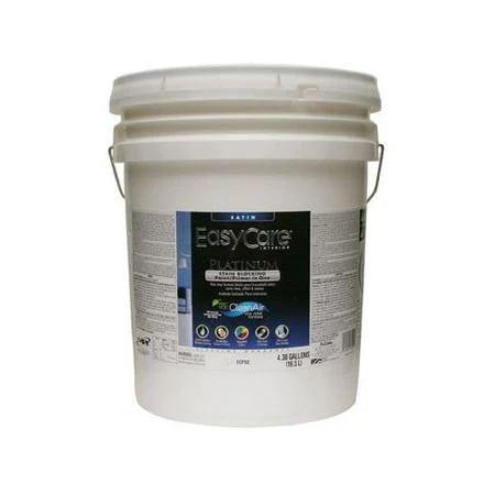 Platinum Interior Paint & Primer + Stain Blocker, Pure White Pastel Base Satin Latex, 5 Gallons