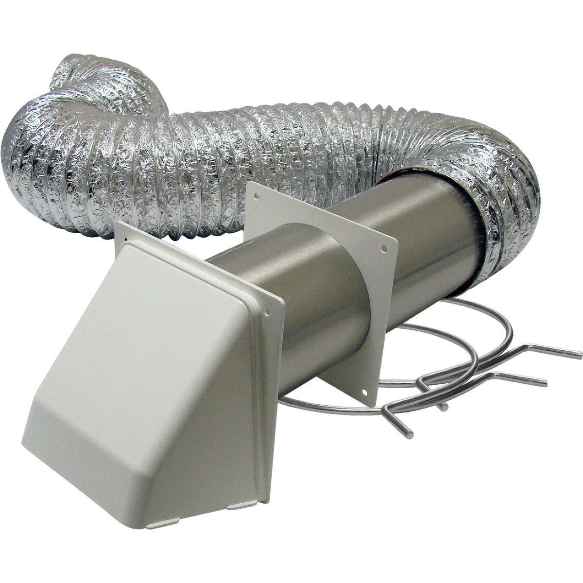 8 Ft. Dryer Exhaust Wall Hood Vent Kit, White
