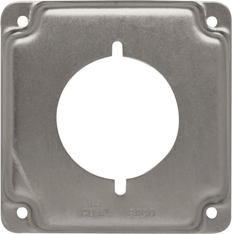 Receptacle Cover, Flat Corner Round, 30-50A, Single, 4 In.
