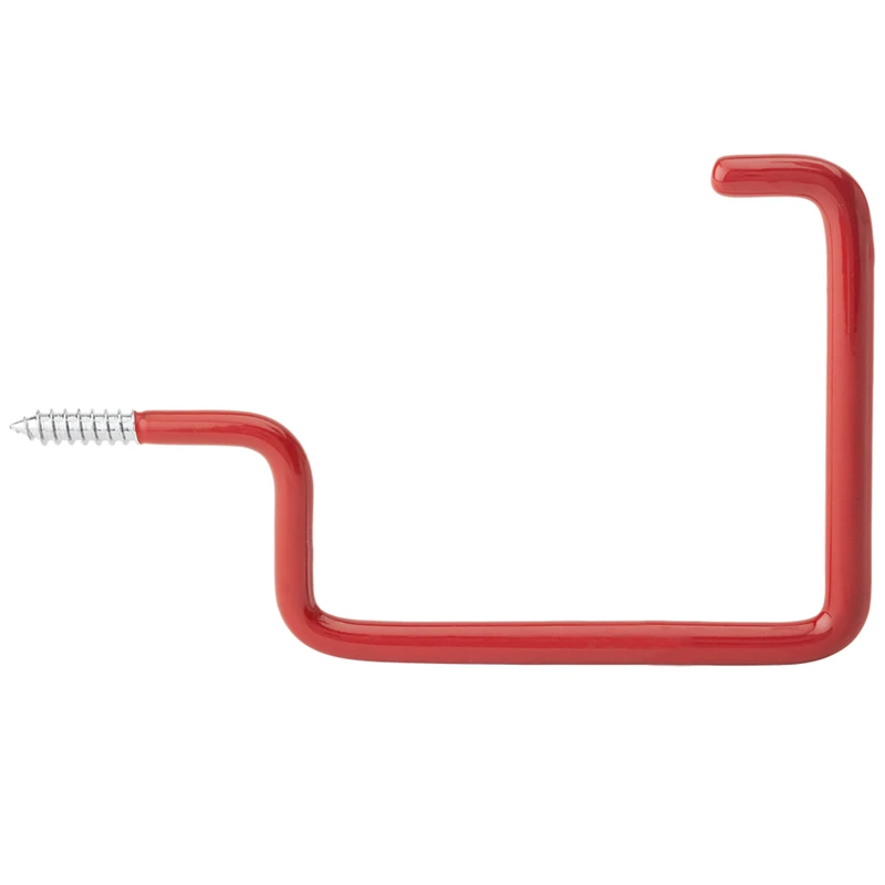 Large Storage Screw Hook, Red, Vinyl Coated