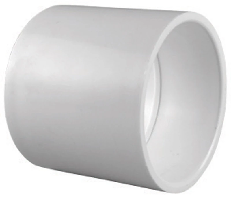Schedule 40 PVC Pressure Coupling, Slip x Slip, White, 3 In.