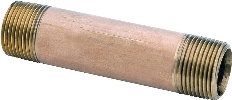 Red Brass Nipple, Lead Free, 1/8 x 2.5 In.