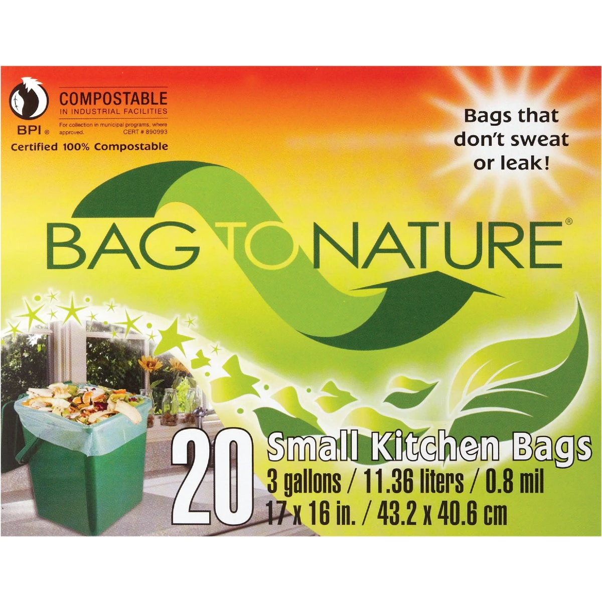Compost Kitchen Bag, 3 Gallon, 20-Ct.