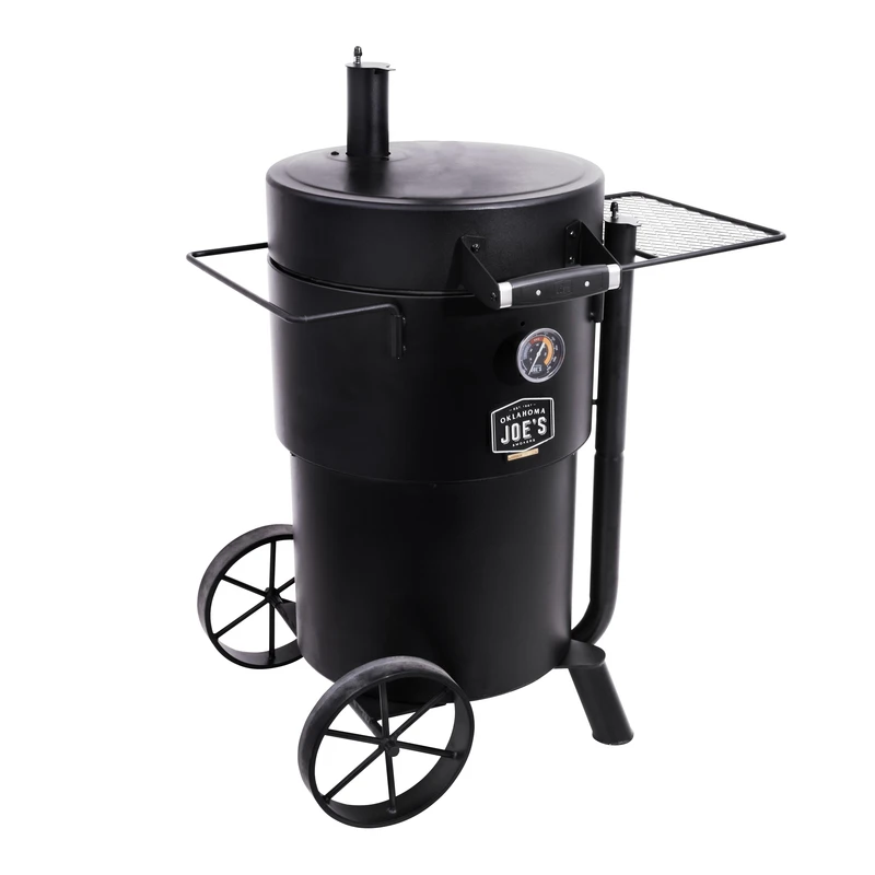 Bronco Barrel Drum Smoker, Porcelain-Coated Steel, 630-Sq. In.