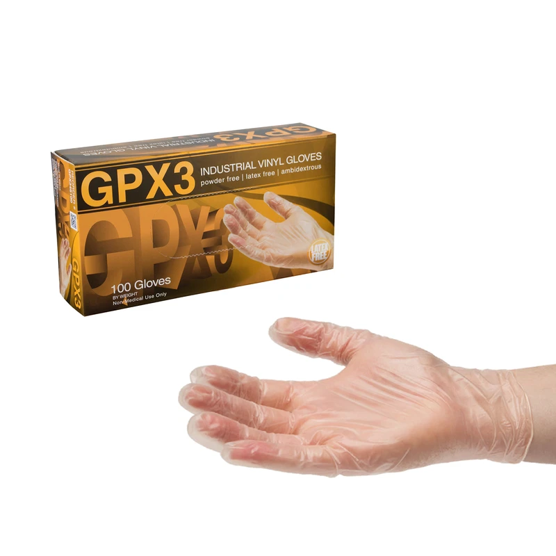 Vinyl Industrial Work Gloves, Disposable, Powder-Free, L, 100-Ct.