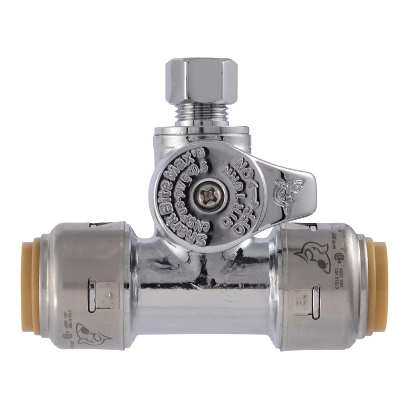Push-Fit Service Tee Stop, 1/2 x 1/2 x .25 In.
