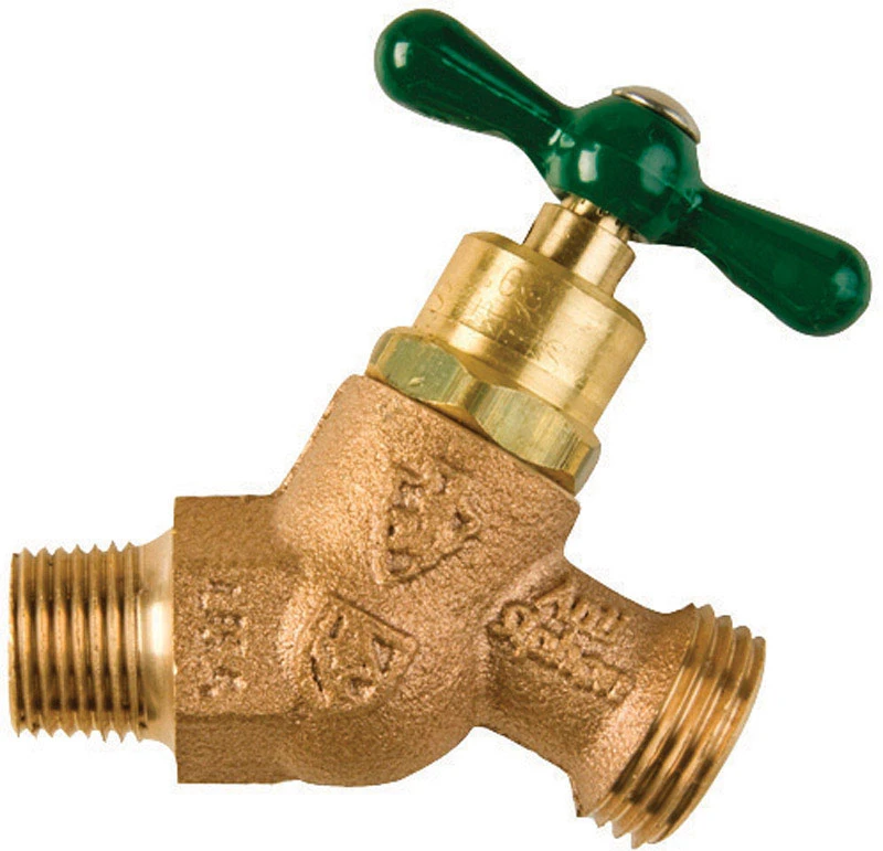 No-Kink Hose Bibb With Vacuum Breaker, Lead-Free, 1/2 MIP x 3/4 In. Hose Thread