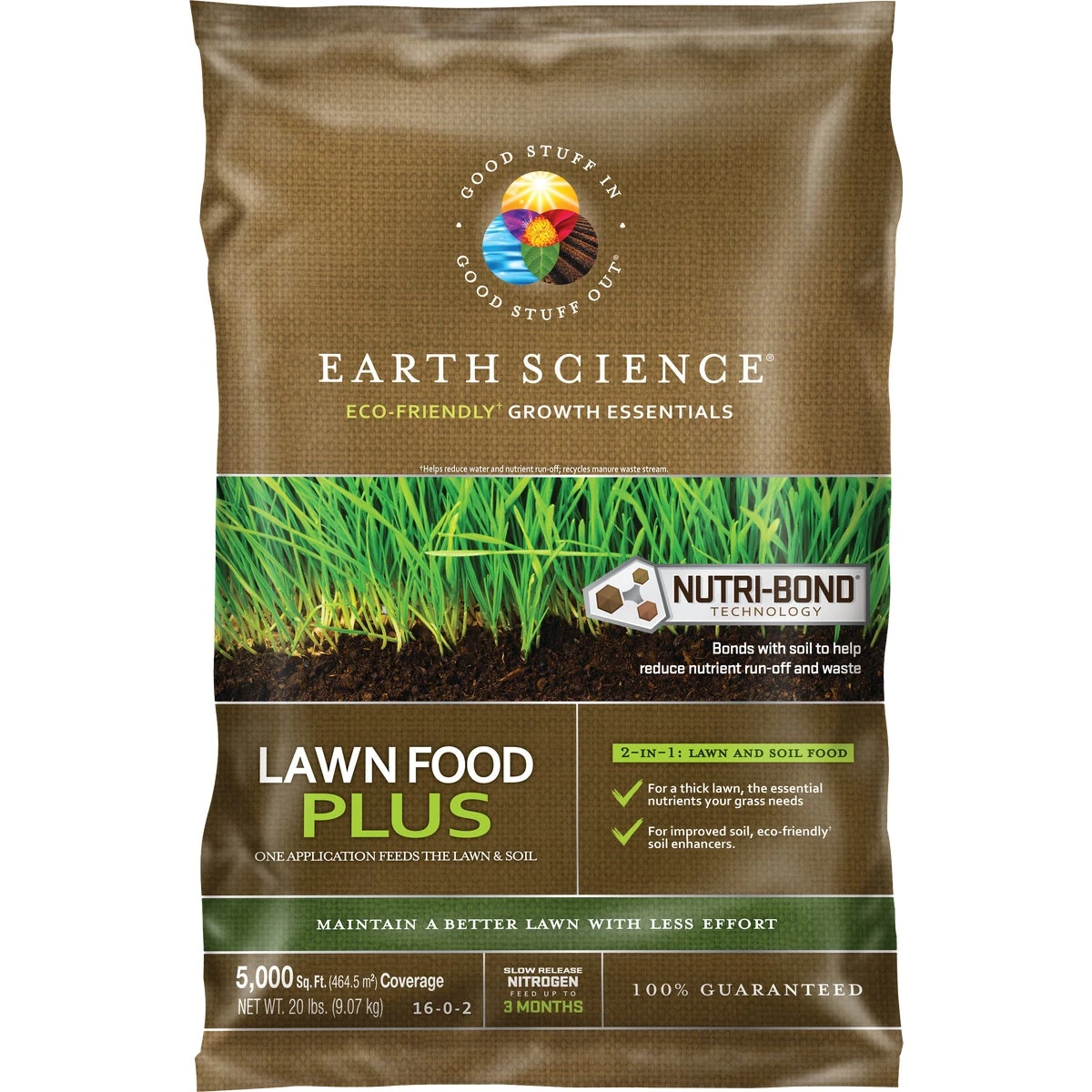 Natural Fertilizer & Lawn Food Plus, 20 Lbs., Covers 5,000 Sq. Ft.