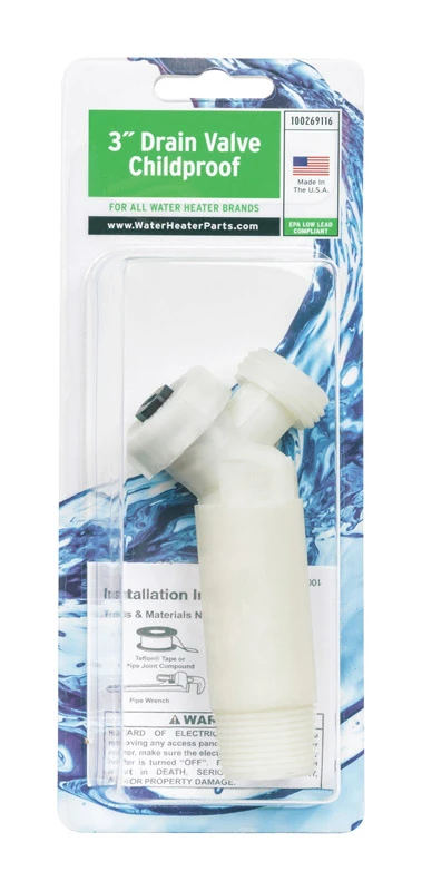 Water Heater Drain Valve, Nylon, Childproof, 3/4 MNPT x 3/4-In. MHT